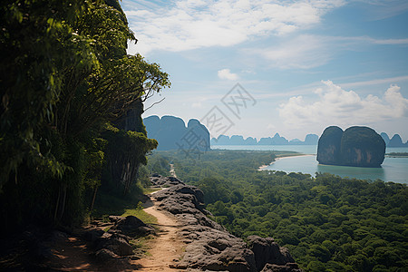 山脉和湖泊背景图片