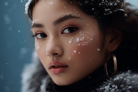 雪中的美人图片