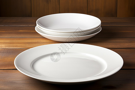 简洁优雅的用餐场景白色陶瓷餐具高清图片