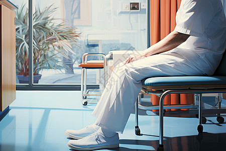 现代医院健康护理的骨科病人高清图片