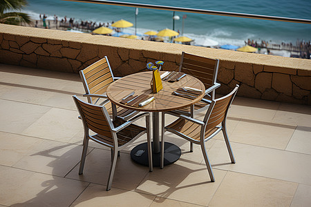 海滨餐厅桌椅图片