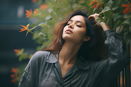 风中的女子图片