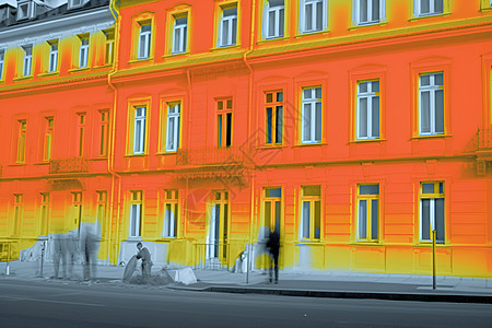 红外热成像的欧式建筑背景图片