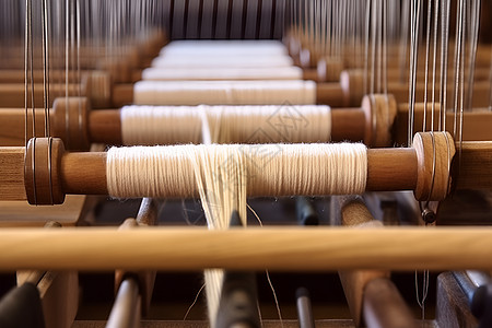 传统工艺的纺纱厂图片