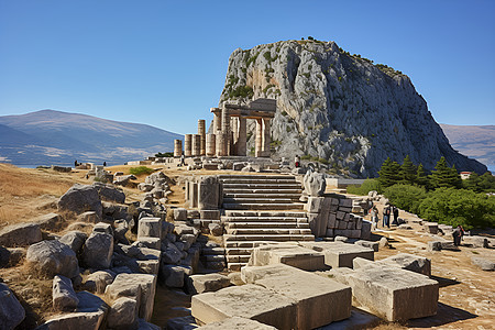 希腊宏伟遗迹建筑背景图片