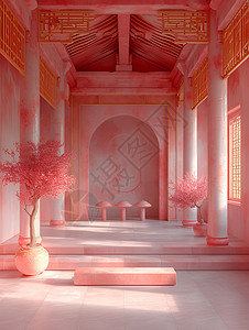 粉色的建筑背景图片