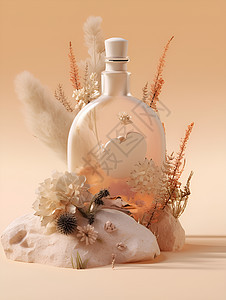 酒瓶和羽毛图片