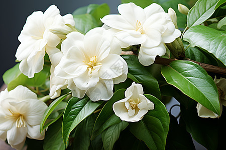 清新盛开的白色花朵背景图片