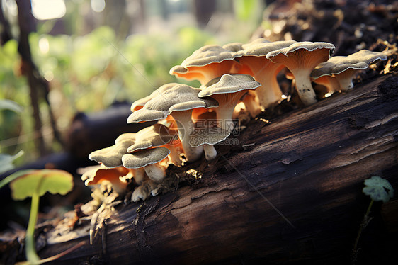 树干上的真菌蘑菇图片