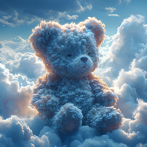 天空中的小熊背景图片
