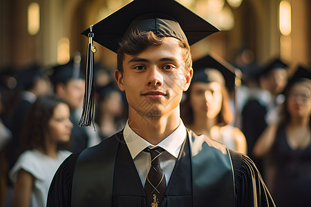 穿着学士服的男士背景图片