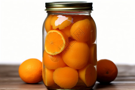 清甜的橙子罐头图片