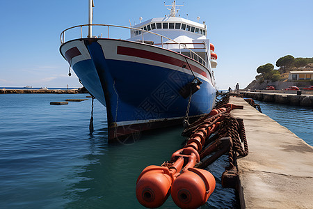 城市海港码头停靠的游艇背景图片