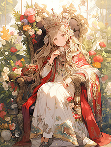 华丽的花冠女王背景图片
