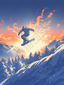 滑雪者的形象背景图片