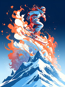 雪地的滑雪者背景图片