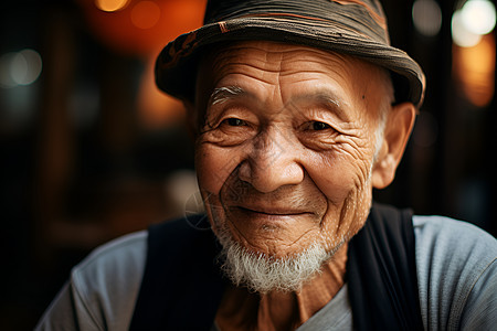 面带微笑的老年男子图片