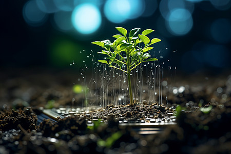 的电子植物幼苗图片