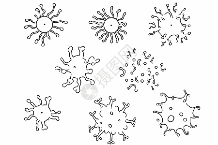 生物医疗抽象病毒细菌细胞艺术插图插画