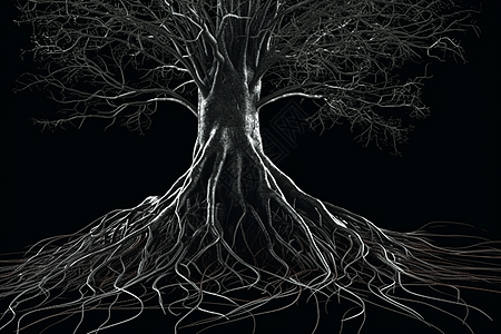 抽象植物的树根设计图片