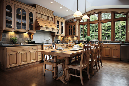 家庭厨房设计背景图片