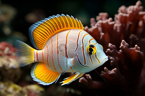 珊瑚礁上的彩虹鱼图片