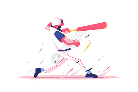 棒球运动员的插画背景图片