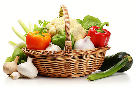 新鲜蔬菜篮健康的生活图片