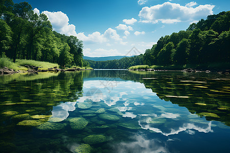 美丽的湖泊背景图片