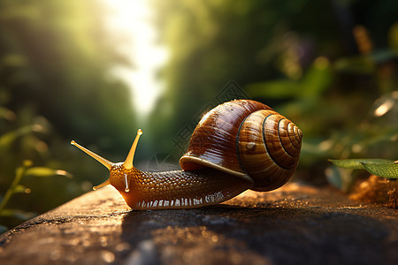阳光下的小蜗牛背景图片