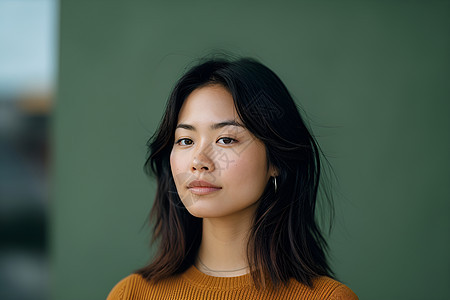 亚洲女性的肖像特写图片