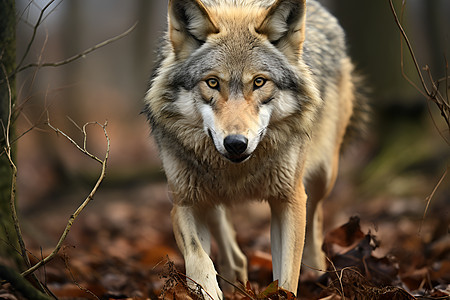 捕猎的野狼图片