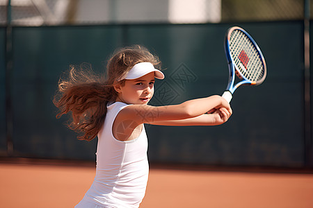 户外体育场上训练的网球运动员背景图片