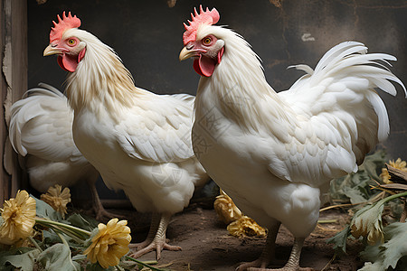 乡村农业养殖的鸡舍背景图片