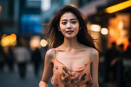 风光靓丽的亚洲女子图片