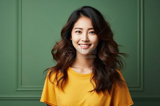 阳光笑容中的亚洲美女图片