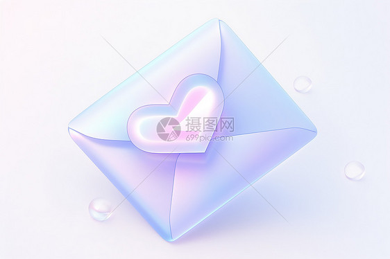 迷你可爱的3D信封图标图片