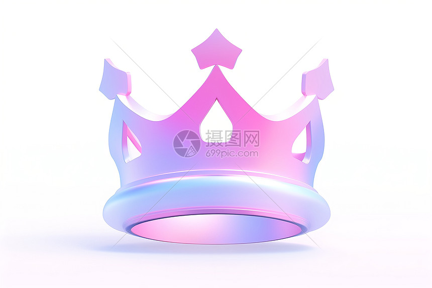梦幻粉蓝王冠的卡通图标图片