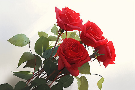 红玫瑰盛开背景图片