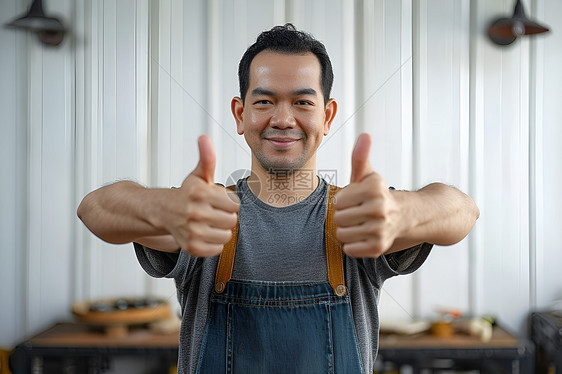 竖起大拇指的男子图片