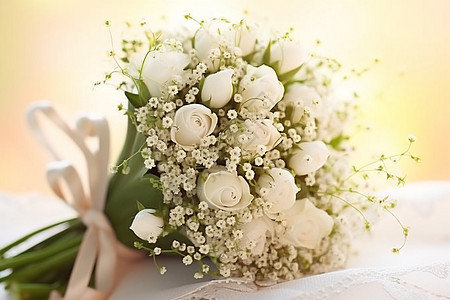 桌面上的白色花朵背景图片