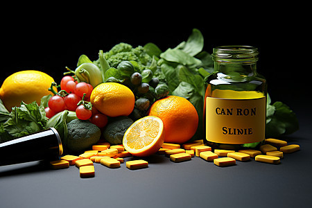 新鲜健康的蔬菜水果背景图片