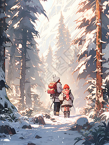 雪地探险背景图片