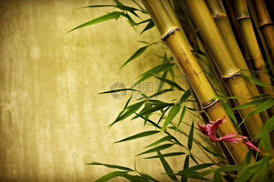 竹子花前黄背景图片