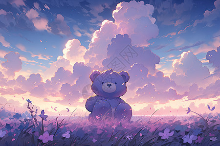 梦幻紫色小熊图片