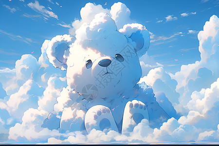天空中的熊熊图片