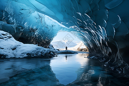 冰川奇观万年冰洞高清图片
