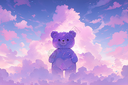 紫色泰迪熊背景图片