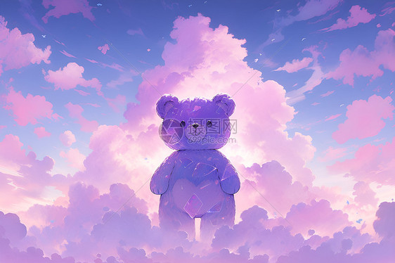 紫色泰迪熊图片