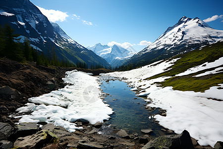 山谷中的白雪图片